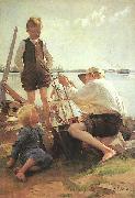 Albert Edelfelt shipbuilders oil painting